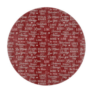 Classic, Valentine's Day phrases in pattern Snijplank