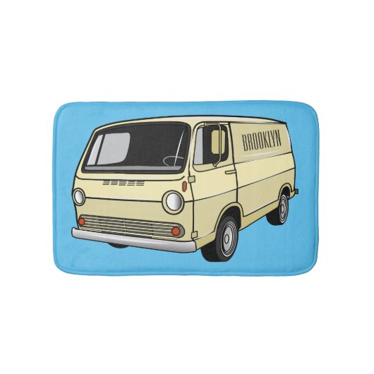 Classic van cartoon illustratie badmat (Voorkant)