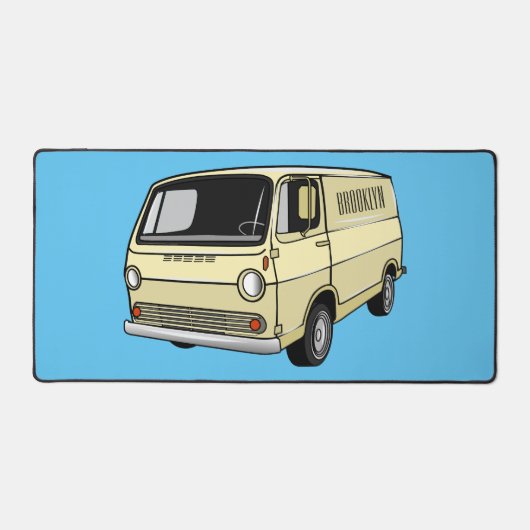 Classic van cartoon illustratie bureaumat (Voorkant)