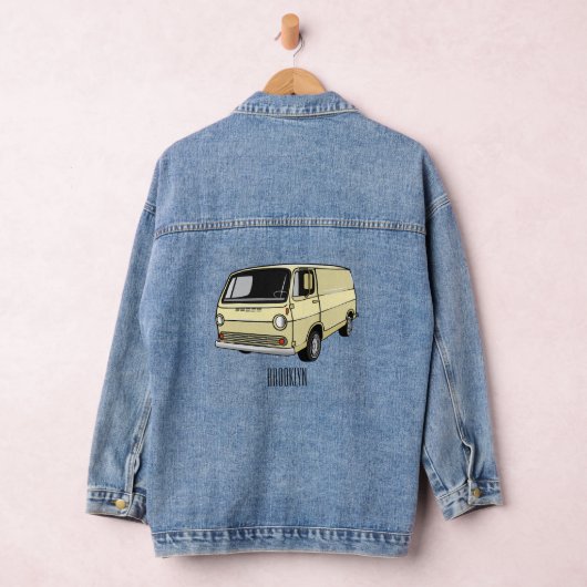 Classic van cartoon illustratie denim jacket (Hangar)