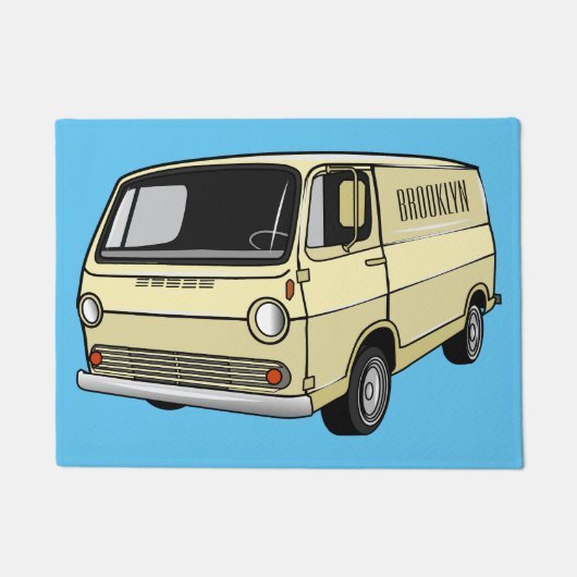 Classic van cartoon illustratie deurmat (Voorkant)