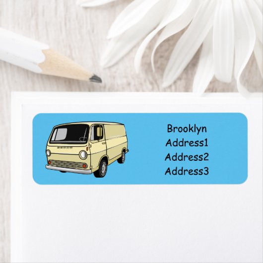 Classic van cartoon illustratie etiket (Insitu)