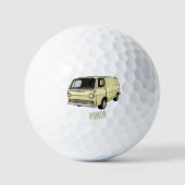Classic van cartoon illustratie golfballen (Voorkant)