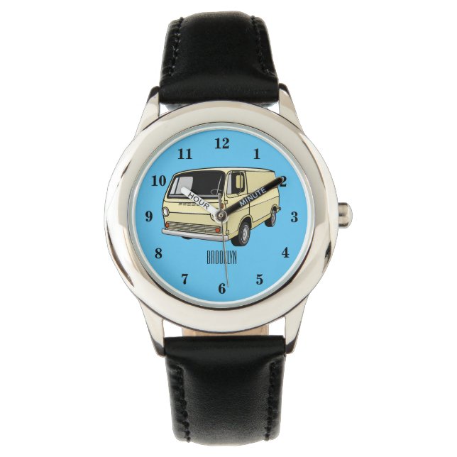 Classic van cartoon illustratie horloge (Voorkant)