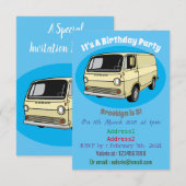 Classic van cartoon illustratie kaart (Voorkant / Achterkant)