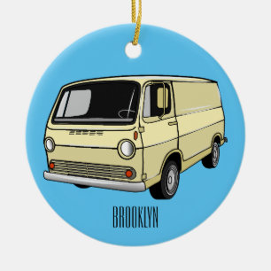 Classic van cartoon illustratie keramisch ornament