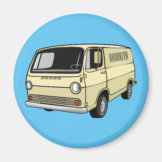 Classic van cartoon illustratie magneet (Voorkant)