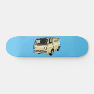 Classic van cartoon illustratie persoonlijk skateboard