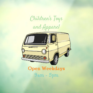 Classic van cartoon illustratie raamsticker