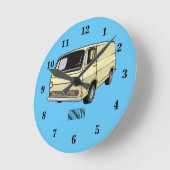 Classic van cartoon illustratie ronde klok (Hoek)