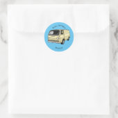 Classic van cartoon illustratie ronde sticker (Tas)