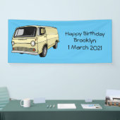Classic van cartoon illustratie spandoek (Beurs)
