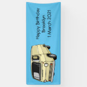 Classic van cartoon illustratie spandoek (Verticaal)