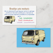 Classic van cartoon illustratie visitekaartje (Voorkant / Achterkant)