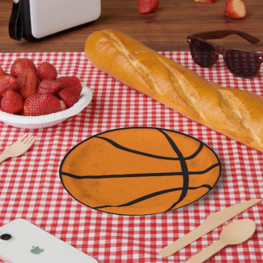 Classic Varsity Basketball Hoops Game Day Style Papieren Bordje (Picknick)