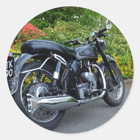 Classic Velocette Venom Ronde Sticker (Voorkant)