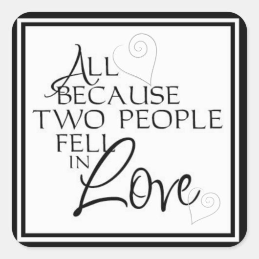 Classic Verloving & bruiloft envelop afdichtingen Vierkante Sticker (Voorkant)