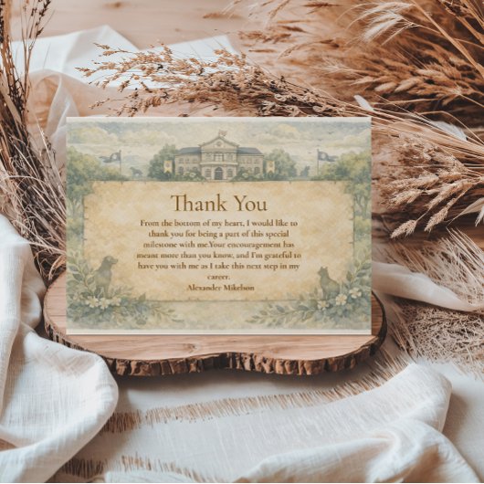 Classic Veterinary School Graduation Bedankkaart