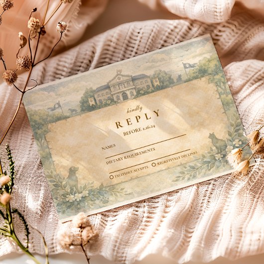 Classic Veterinary School Graduation RSVP Kaartje