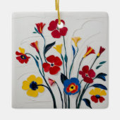 Classic Vibrant Floral Waterverf Keramisch Ornament (Voorkant)