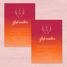 Classic Vibrant Summer Wedding Details Informatiekaartje