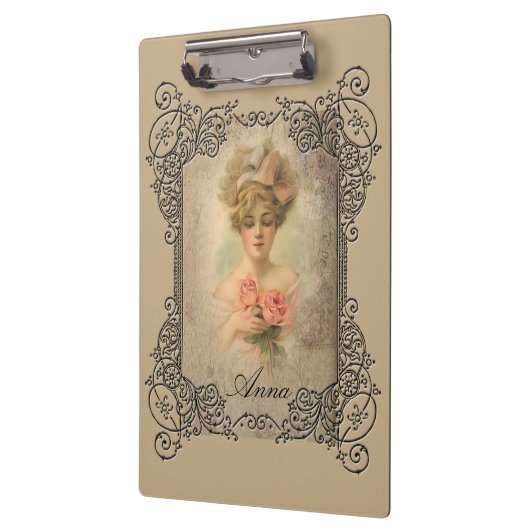 Classic Victoriaans dame met Rozen klembord (Links)