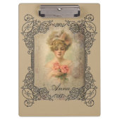 Classic Victoriaans dame met Rozen klembord (Voorkant)