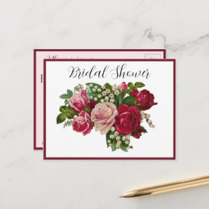 Classic Victoriaans Rozen Lily Valley Vrijgezellen Briefkaart