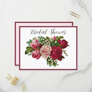 Classic Victoriaans Rozen Lily Valley Vrijgezellen Uitnodiging Briefkaart