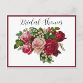 Classic Victoriaans Rozen Lily Valley Vrijgezellen Uitnodiging Briefkaart (Voorkant)