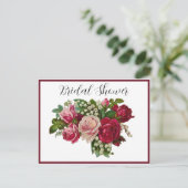 Classic Victoriaans Rozen Lily Valley Vrijgezellen Uitnodiging Briefkaart (Staand voorkant)