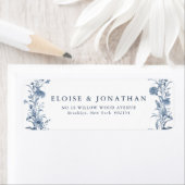 Classic Victorian Blue French Garden Chic Wedding Etiket (Insitu)