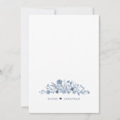 Classic Victorian Blue French Garden Chic Wedding  Kaart (Achterkant)