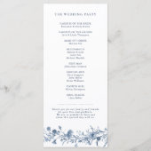 Classic Victorian Blue French Garden Chic Wedding Programmakaart (Achterkant)