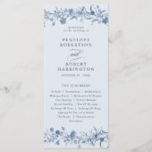 Classic Victorian Blue French Garden Chic Wedding Programmakaart (Voorkant)
