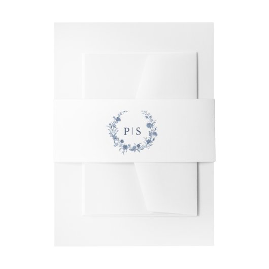 Classic Victorian Blue French Garden Chic Wedding Uitnodigingen Wikkel (Voorkant Voorbeeld)