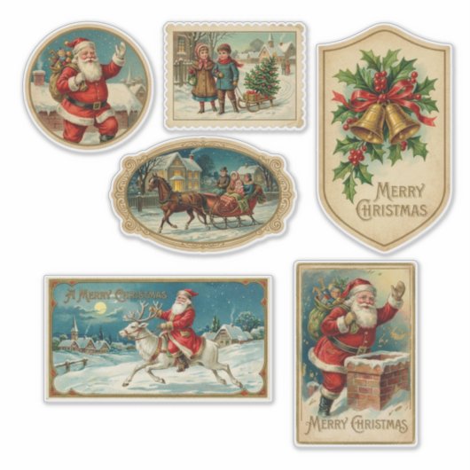 Classic Victorian Christmas Sticker (Voorkant)