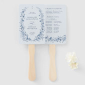 Classic Victorian French Garden Wedding Program Handwaaier (Voorkant en achterkant)