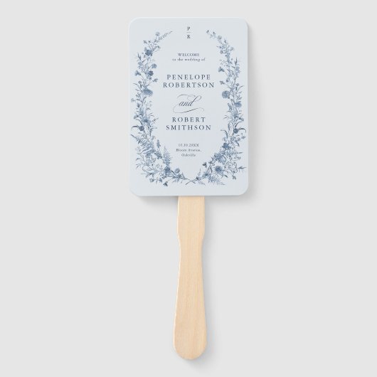 Classic Victorian French Garden Wedding Program Handwaaier (Voorkant)