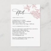 Classic Victorian Pink Floral Wedding Details Informatiekaartje (Voorkant)