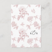 Classic Victorian Pink Floral Wedding Details Informatiekaartje (Achterkant)