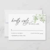 Classic Victorian Sage Floral Wedding RSVP Card Kaartje (Voorkant)