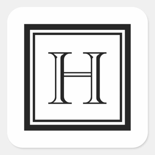 Classic vierkant monogram Stickers (Voorkant)