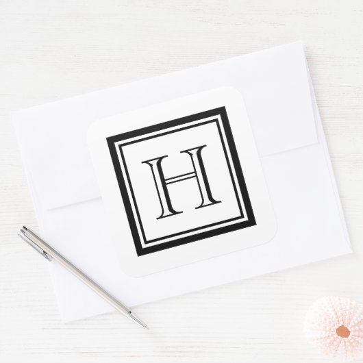 Classic vierkant monogram Stickers (Envelop)