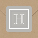 Classic vierkant monogram Stickers<br><div class="desc">Aangepaste stickers gepersonaliseerd met uw familie monogram initiaal of andere aangepaste tekst. Gebruik de ontwerpgereedschappen om de achtergrondkleur en lettertypen te wijzigen en uw eigen unieke ontwerp verder aan te passen.</div>