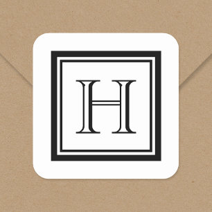 Classic vierkant monogram Stickers