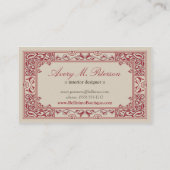 Classic Vignette Visitekaartje Design (rood) (Achterkant)