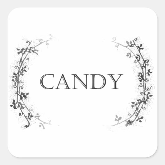 Classic Vine Design Candy Jar Labels Stickers (Voorkant)
