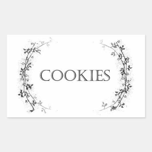 Classic Vine Design Cookie Jar Labels Stickers (Voorkant)