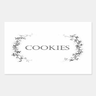 Classic Vine Design Cookie Jar Labels Stickers